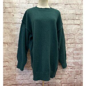 Le Lis Womens Green Pullover Sweater Oversized Crewneck Preppy Size Small NEW